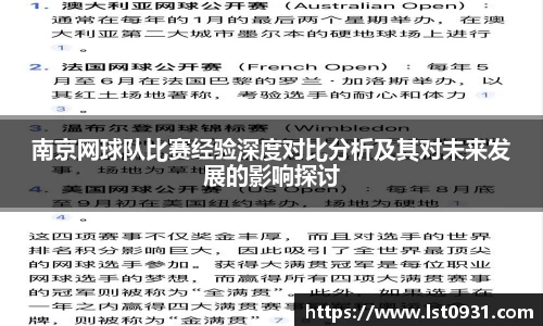 南京网球队比赛经验深度对比分析及其对未来发展的影响探讨